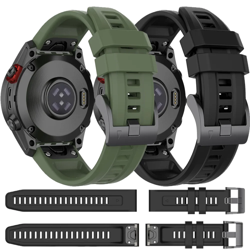 26 مللي متر 22 مللي متر 20 مللي متر سريعة تناسب سيليكون حزام ل Garmin Fenix 8/E 7X 6X/Tactix 8/Enduro3 الفرقة ل Forerunner 965/955 غريزة 2X الفرقة #1