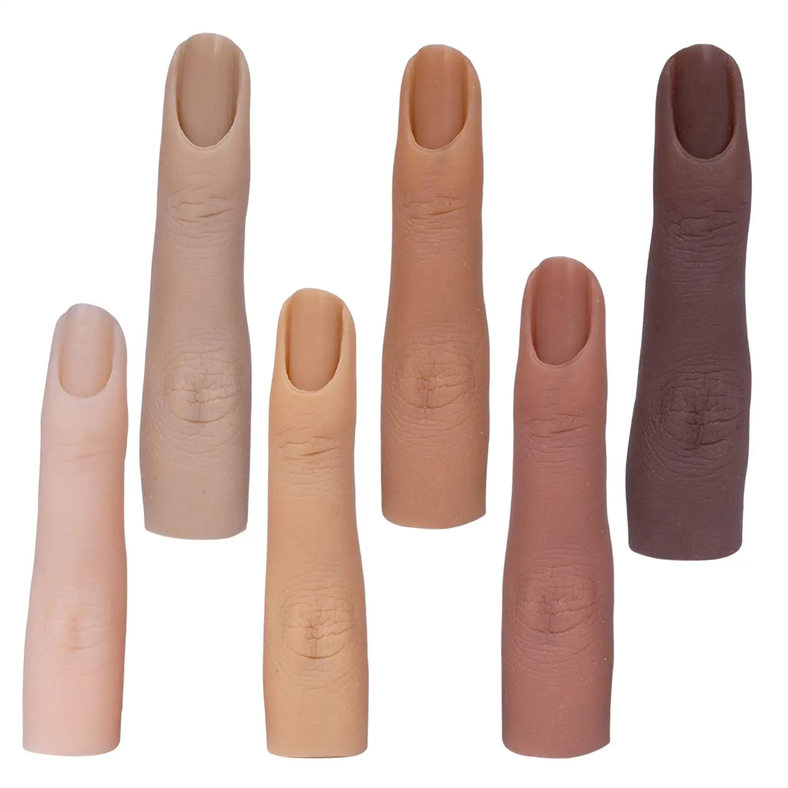Realistic Fake Finger Silicone Nail Art Training Prop Nail Forms for Hand Crafts and Nail Salon Practice