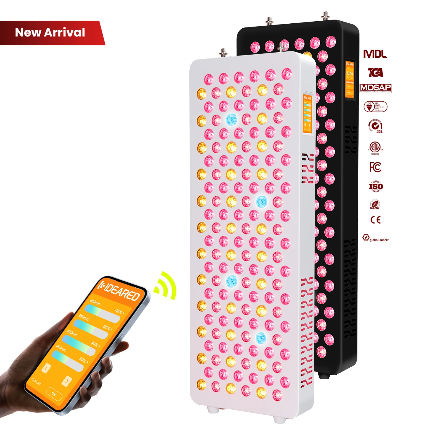 APP touch screen 9 spectrum with blue yellow red light therapy head home use red light therapy for salon RLpro200