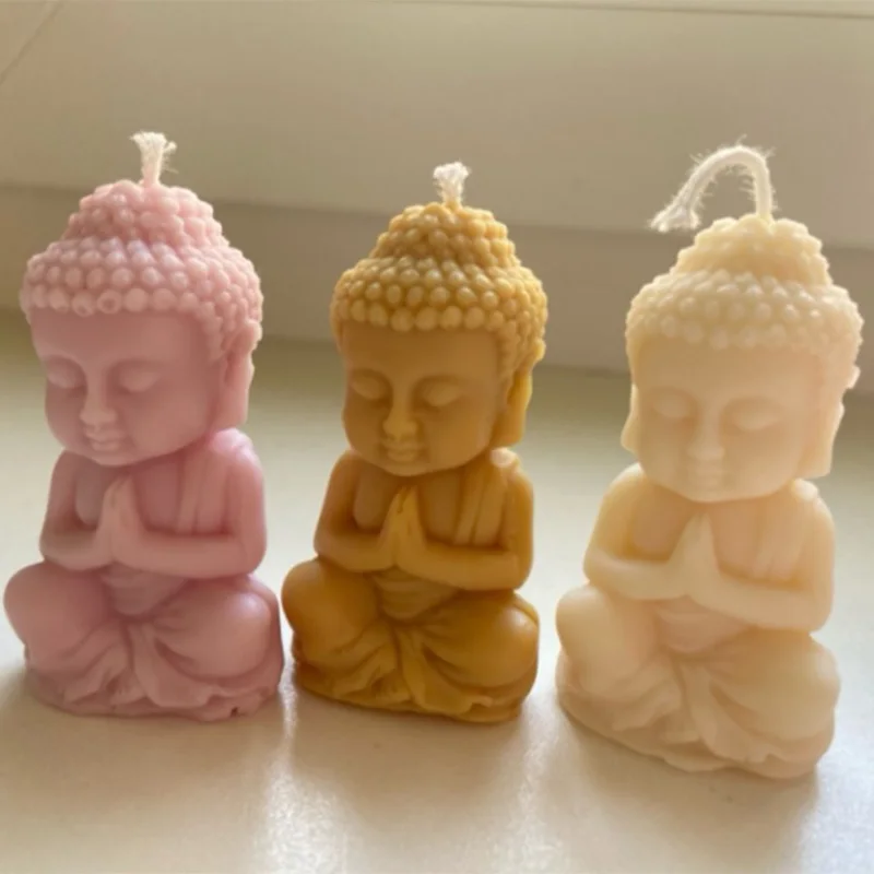 Buddha Design Silicone Candle Mold DIY Chocolate Cake Decorating Fondant Molds Candle Wax Resin Gypsum Crafts Making Soap Mould