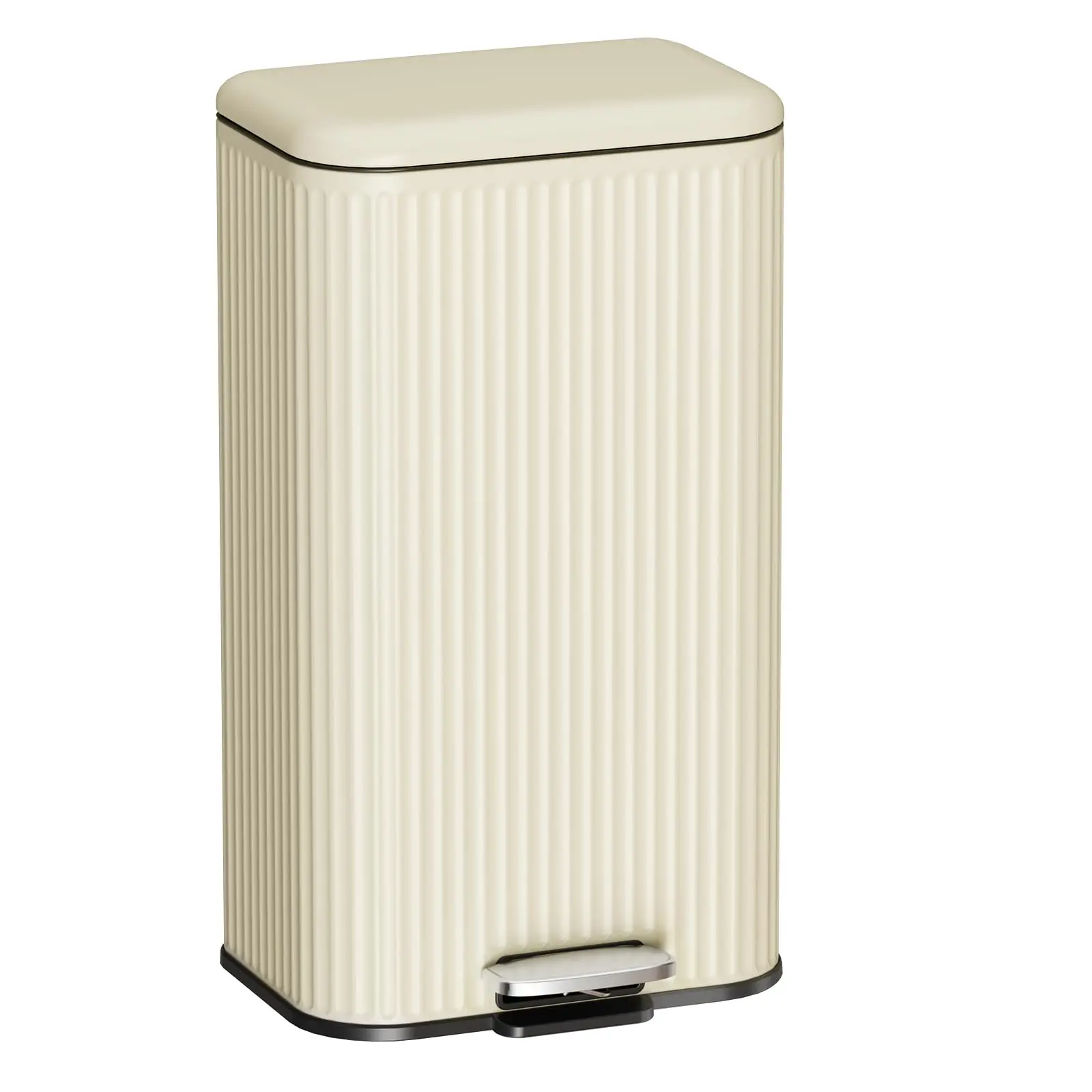 Kitchen Trash can,Stainless Steel Garbage Can, 8 Gallon Garbage Bin Step Trash Can with Soft Close Lid, Removable Inner Bucket for kitchen Bedroom Office Indoor