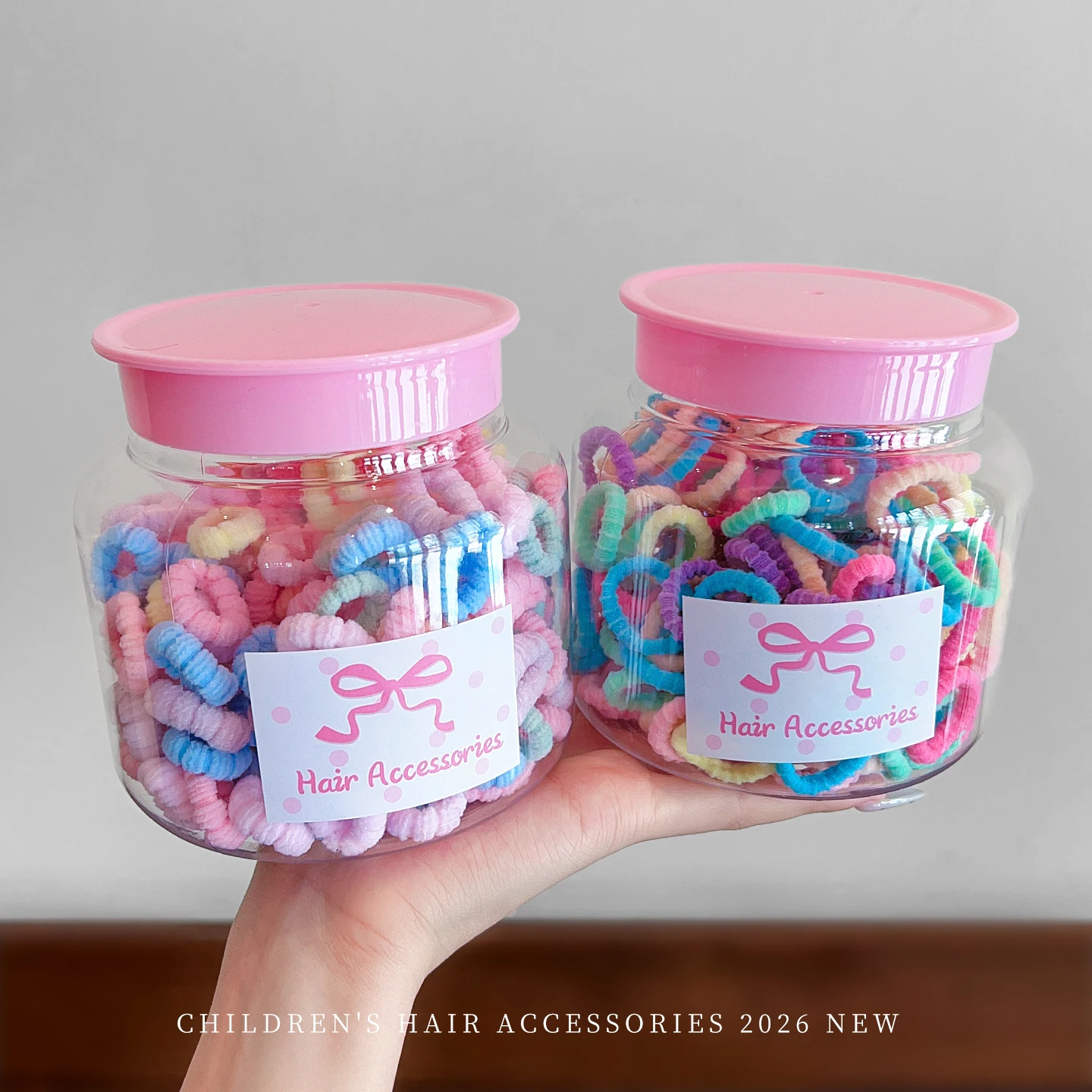 2026 Neue Weiche Strick-Mini-Haargummis für Kinder, Regenbogenfarben, Elastische Zopfhalter für Kleinkinder, Koreanische Mode Baby-Haarbänder Accessoires – Detail 2
