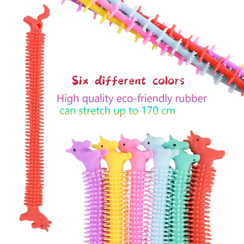 5pcs Funny Worm Noodle Stretch String TPR Rope Stretch String Anti Stress Toy Fidget Autism Vent Toy Decompression Kids Fun Game