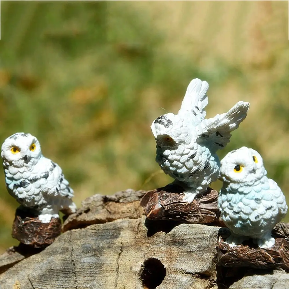 Cute Owl Owl Figurine Weatherproof Simulation Resin Crafts Resin Miniatures Figurine Bonsai