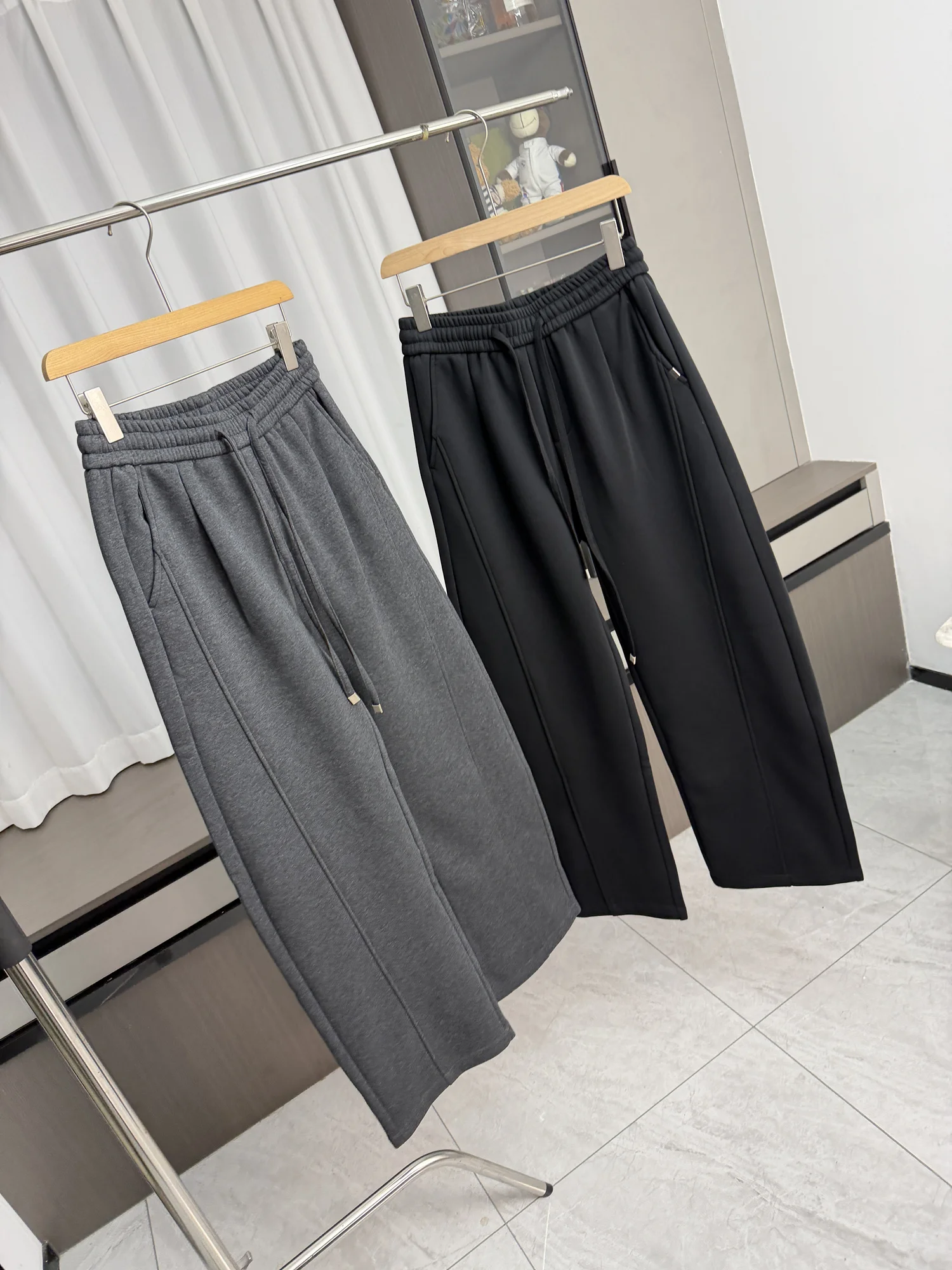 

Утепленные удобные мужские спортивные повседневные брюки Laid-ba на осень-зиму, свободные, прямого кроя, с эластичным поясом, модные