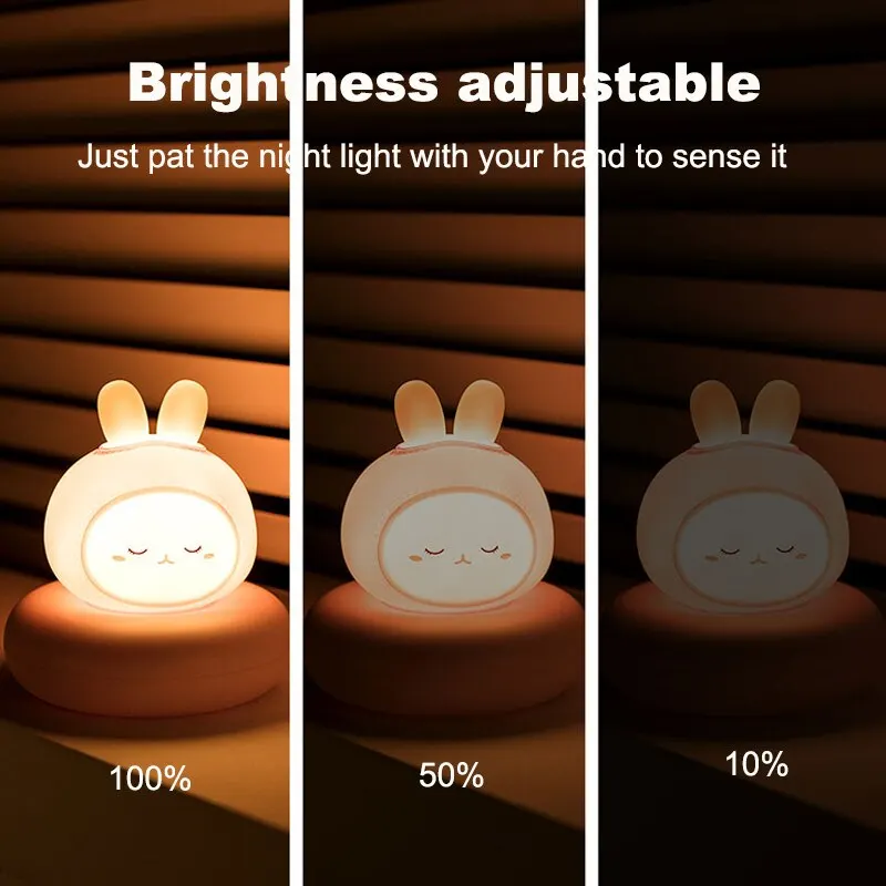 USB Charging Night Light Cute Clap Control Pet Shaped Sleep Lamp Bedroom Decorative Children\'s Gift Toy Night Atmosphere Lamp