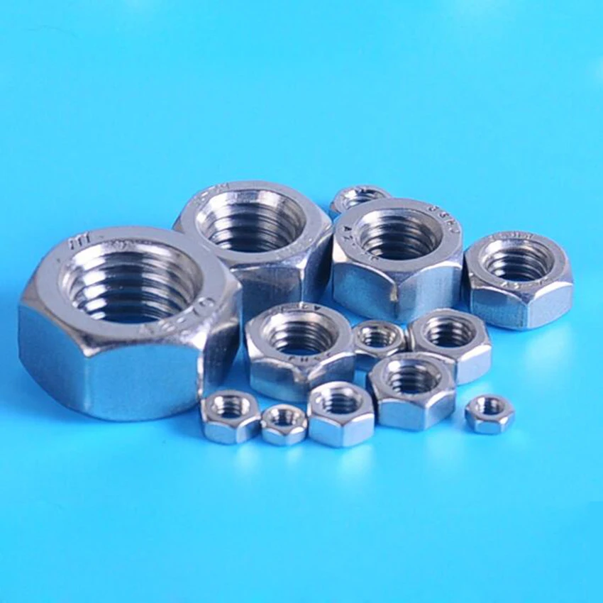 20pcs m2 m2.5 m3 m4 m5 m6 m8 304 Stainless Steel Nuts Hex Hexagon Nut Bolt