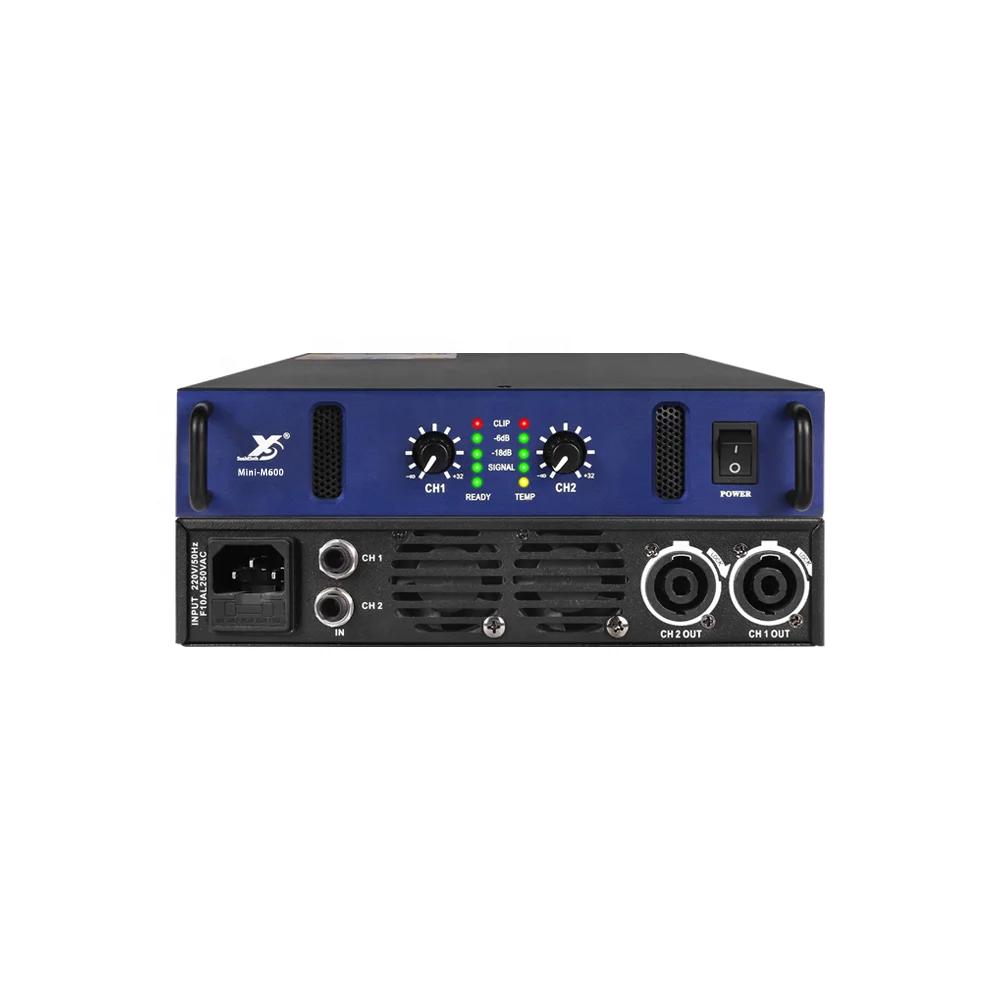 600W*2 Mini 1U Digital Pro Audio Power Amplifier 2 Channel Class D Switching Power Amplifier