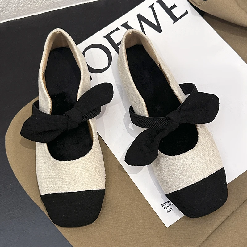 New Hot Women Flat Shoes Fashion Shallow Buckle Ladies Soft Slippers Spring Summer Pearl Elastic Belt Colored Mary Jane Sneaker