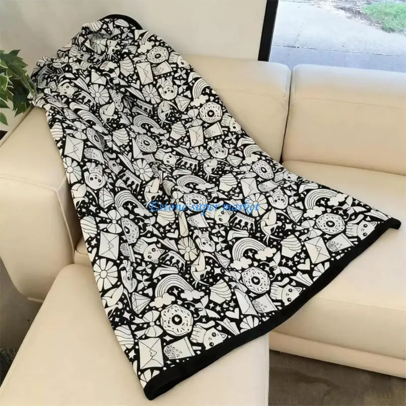 090B Coloring DIY Washable Blanket Set with 12pcs Colored Pens 50 × 60in Color Your Own Throw Blanket Creative Art Projects