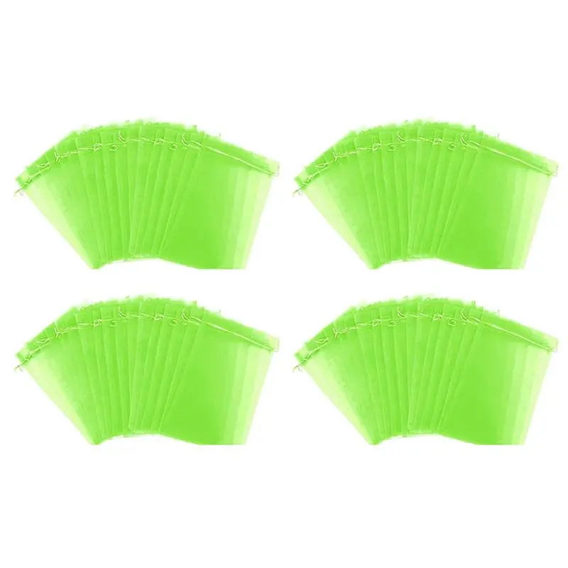 ABMS-100 Piece Reusable Gauze Fruit Protection Bags Fruit Green Gauze Strawberry Mesh Bag Plante Vegetable Grow Bags