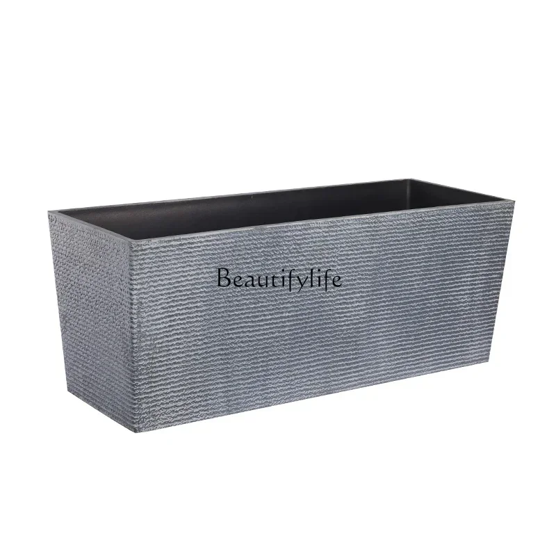 

Outdoor flower box rectangular plastic flower slot pot courtyard planting slot