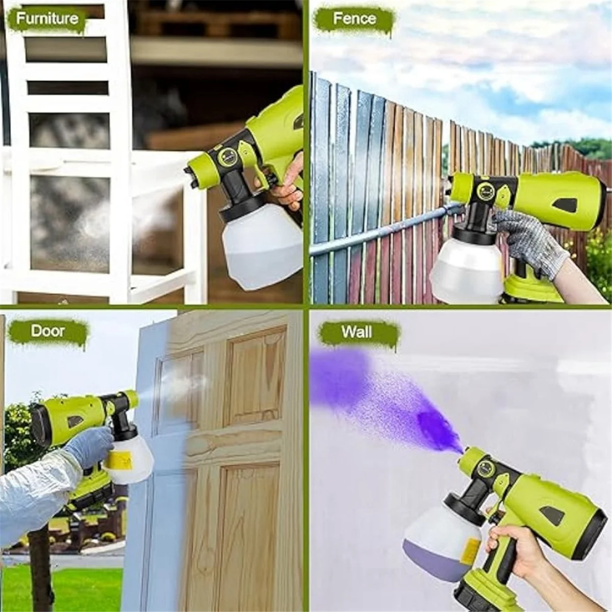 

Cordless Paint Sprayer for Ryobi Li-Ion Battery Electric Handheld Paint Spray for Furniture DIY Works