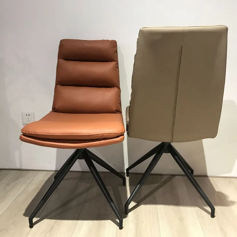 small dining chair hotel back chair simple book chair business negotiation soft bag metal skeleton light luxury