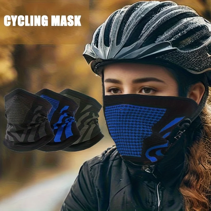 

Зимняя термозащитная вязаная маска-труба, ветрозащитная, дышащая, впитывающая пот для езды на велосипеде, бега, спорта на открытом воздухе, шеи