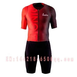 Isadore-cycling jumpsuit for men, short-sleeve triathlon clothing, one-piece suit, running clothing