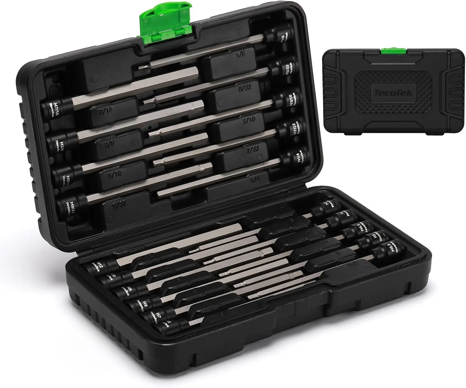 

20-Piece 3/8' Drive Extra Long Allen Bit Set, SAE & Metric, CR-V & S2 Alloy, Storage Case