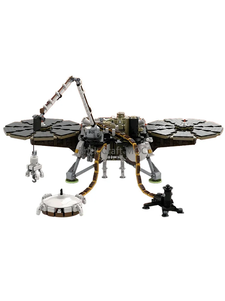 Mars Exploration Lander Probe MOC Brick Set Space Detector With Solar Panels & Robotic Arm DIY Aerospace Building Display Model