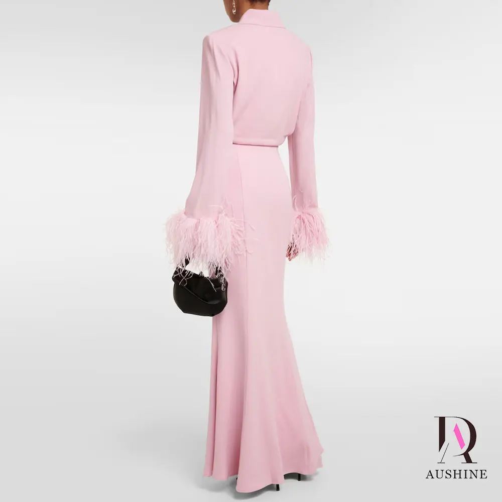 Aushine Dress Luxury Birthday Evening Dress Ankle Length Full Sleeves Summer Elegant Wedding Party Gowns For Women Arab 2024