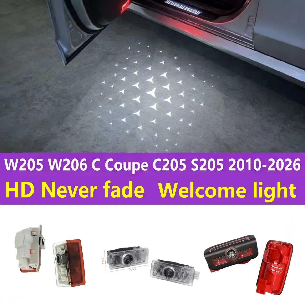 

HD Led Car Door Projector Light Accessories For Mercedes Benz Class C W205 W206 C Coupe C205 S205 2010-2026 2023 2022 2017 2019