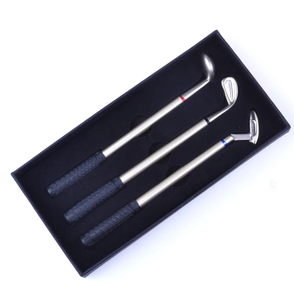 

3Pcs Metallic Golf Club Ballpoint Pens Innovative Theme Pen Set Premium Novelty Office Supply for Men Ballpoint Pen
