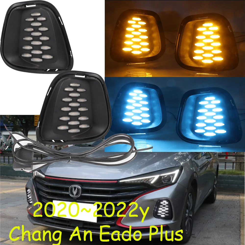 

car bumper headlight for ChangAn Eado Plus daytime light 2020~2022y DRL car accessories LED headlamp for ChangAn Eado fog light