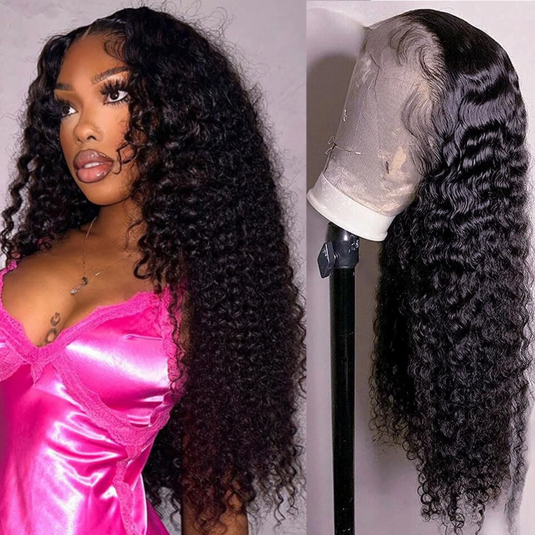 Rosabeauty 13x6 Lace Front Human Hair Wig 13X4 250% Density Deep Wave For Women 40Inch Preplucked Glueless Ready To Go Curly Wig