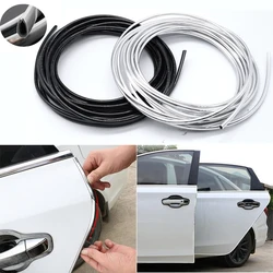 6m tiras de proteção contra riscos borda da porta do carro pára-choques anti colisão tira diy prata pvc moldagem tira decorativa acessórios automóveis