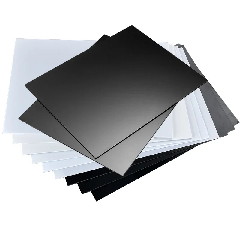 1-5 قطعة سمك 0.5 مللي متر/1 مللي متر/1 مللي متر/1.5 مللي متر/2 مللي متر أبيض/أسود abs لوحة بلاستيكية نموذج ورقة لتقوم بها بنفسك نموذج المواد المواد أجزاء 100x100 مللي متر