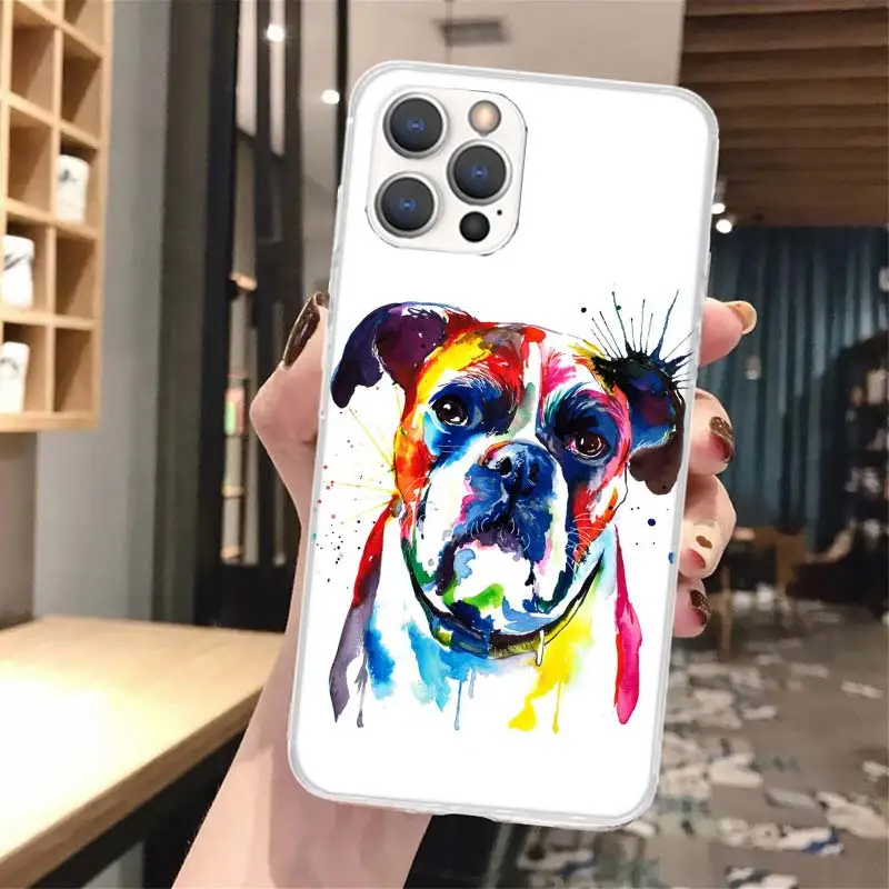 French Bulldog Dog Pug Soft Phone Case For iPhone 16 15 14 13 12 11 Pro Max X XR XS 7 Plus 8 + SE 2020 Pattern Customized Cover