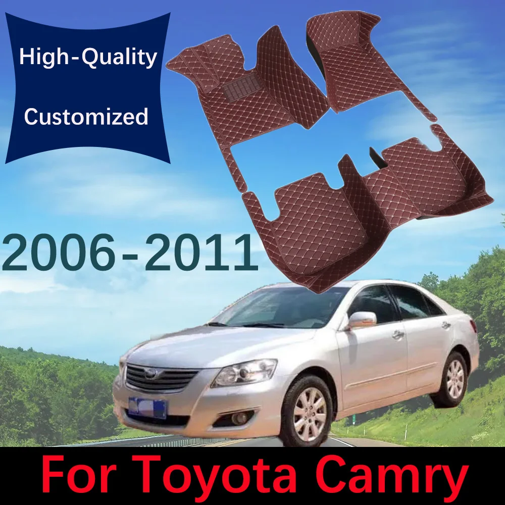 

Custom Leather Fashion Car Floor Mats For Toyota Camry 2006 2007 2008 2009 2010 2011 Automobile Carpet Rugs Foot Pads