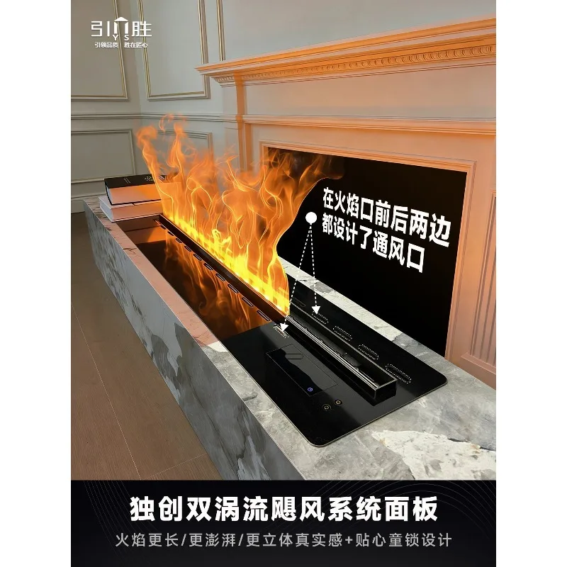 Embedded Home Living Room Imported Atomization Electric Fireplace Corner Table Simulation Flame Humidifier French Decor Cabinet