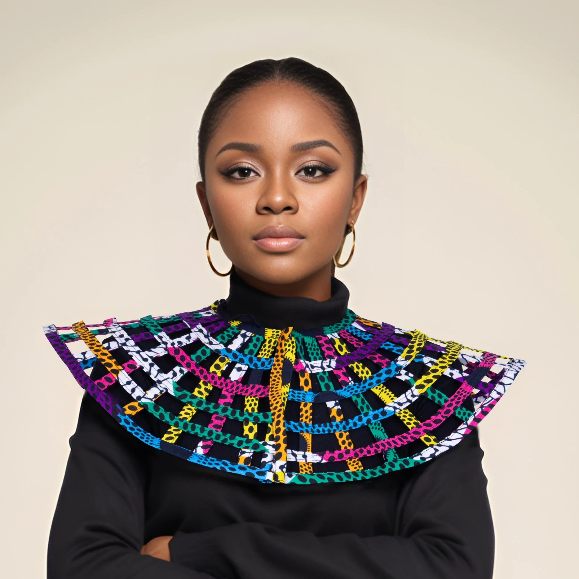 Ankara African Net Necklaces Shawl Collar Women Clothings Accessories African Multistrand Necklace Hademade Jewelry SP019