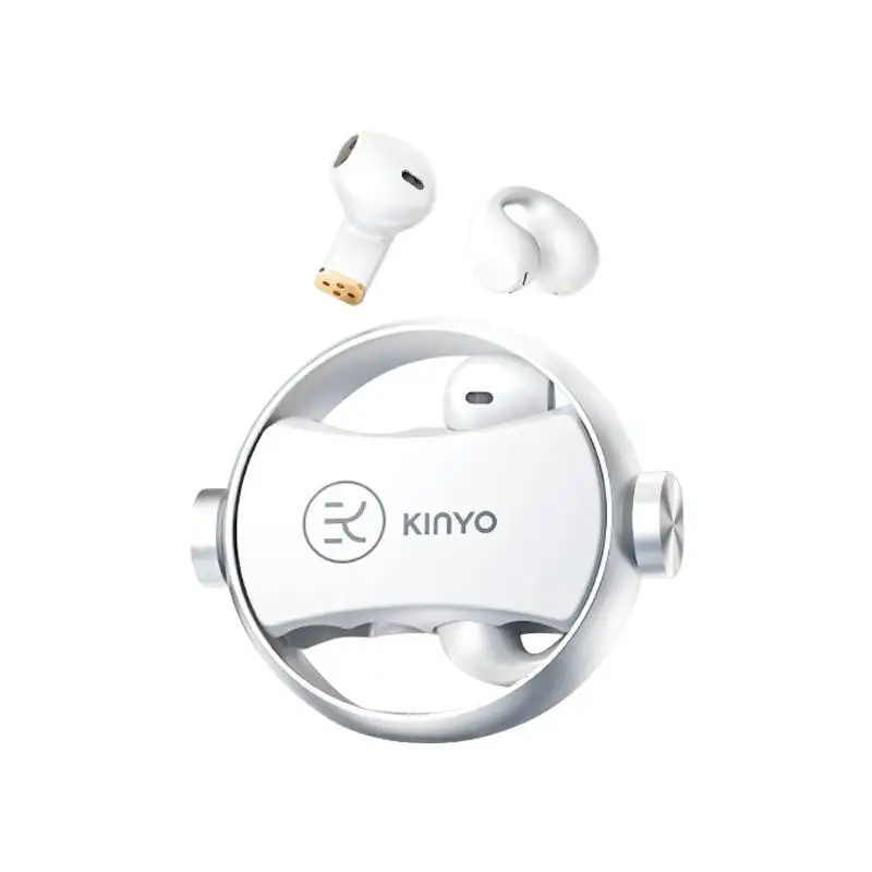 Kinyo Wireless Bluetooth Earphones A20,Ear-clip Headset,In-ear Earbuds 2in1,with Rotating Charging Case,Outdoor Sports Headphone