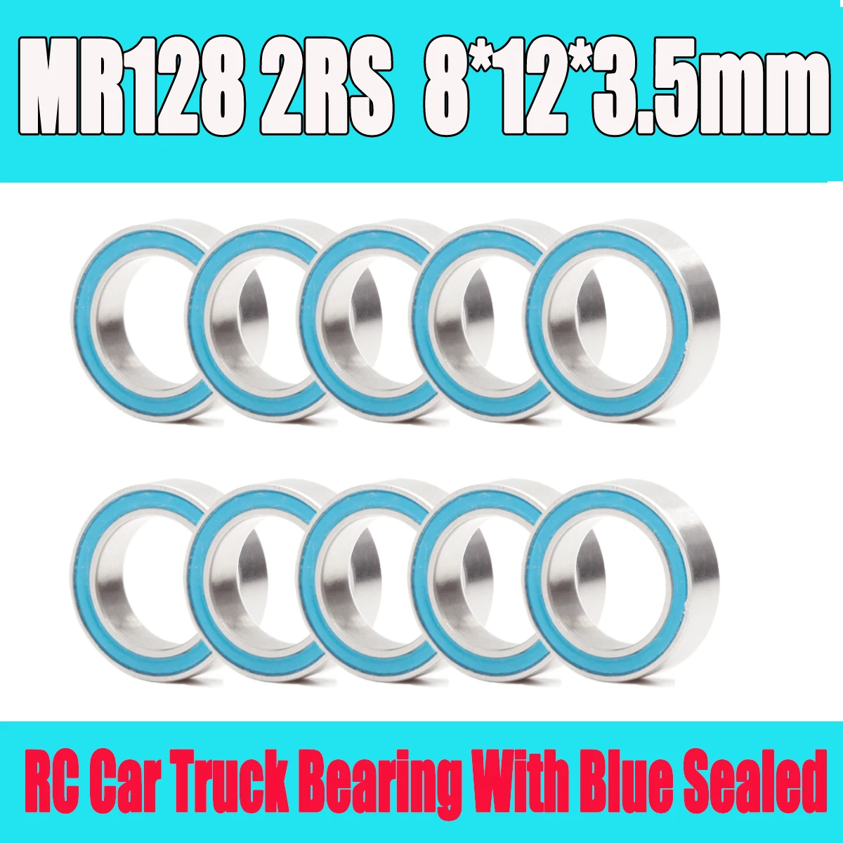 

10PC MR128RS Bearing ABEC-3 8*12*3.5 mm Miniature MR128-2RS Ball Bearings RS MR128 2RS With Blue Sealed L-1280DD
