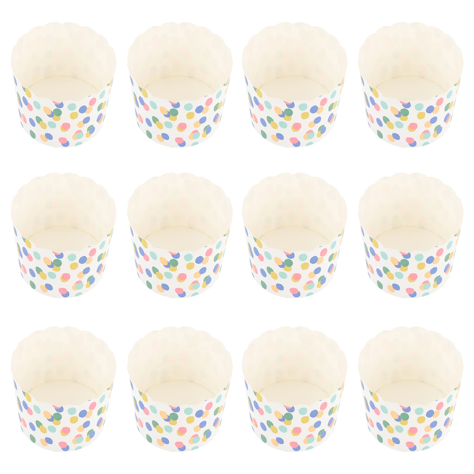 

48pcs Dot Cake Holder Muffin Liners Paper Cups Baking Gadget Cupcake Wrapper High Temp Resistant Even Heat Disposable