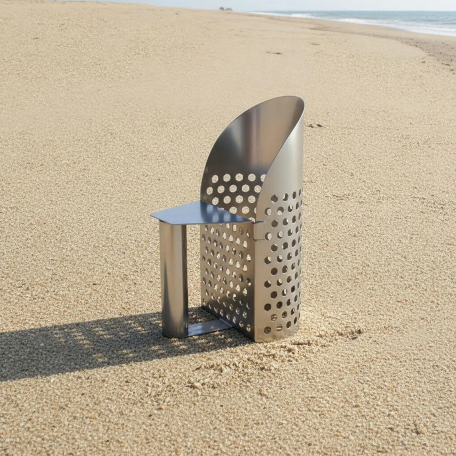 Stainless Steel Beach Sand Shovel Sifter Tool for Treasure Hunting with Handle for Shoreline Metal Detecting