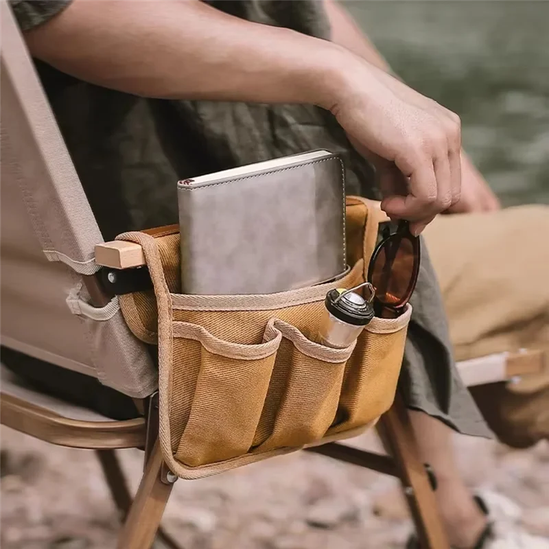 

B93B-Outdoor Chair Side Storage Bag,Hanging Accessory For Camping With Enhanced Wear Resistance And Convenient Pockets