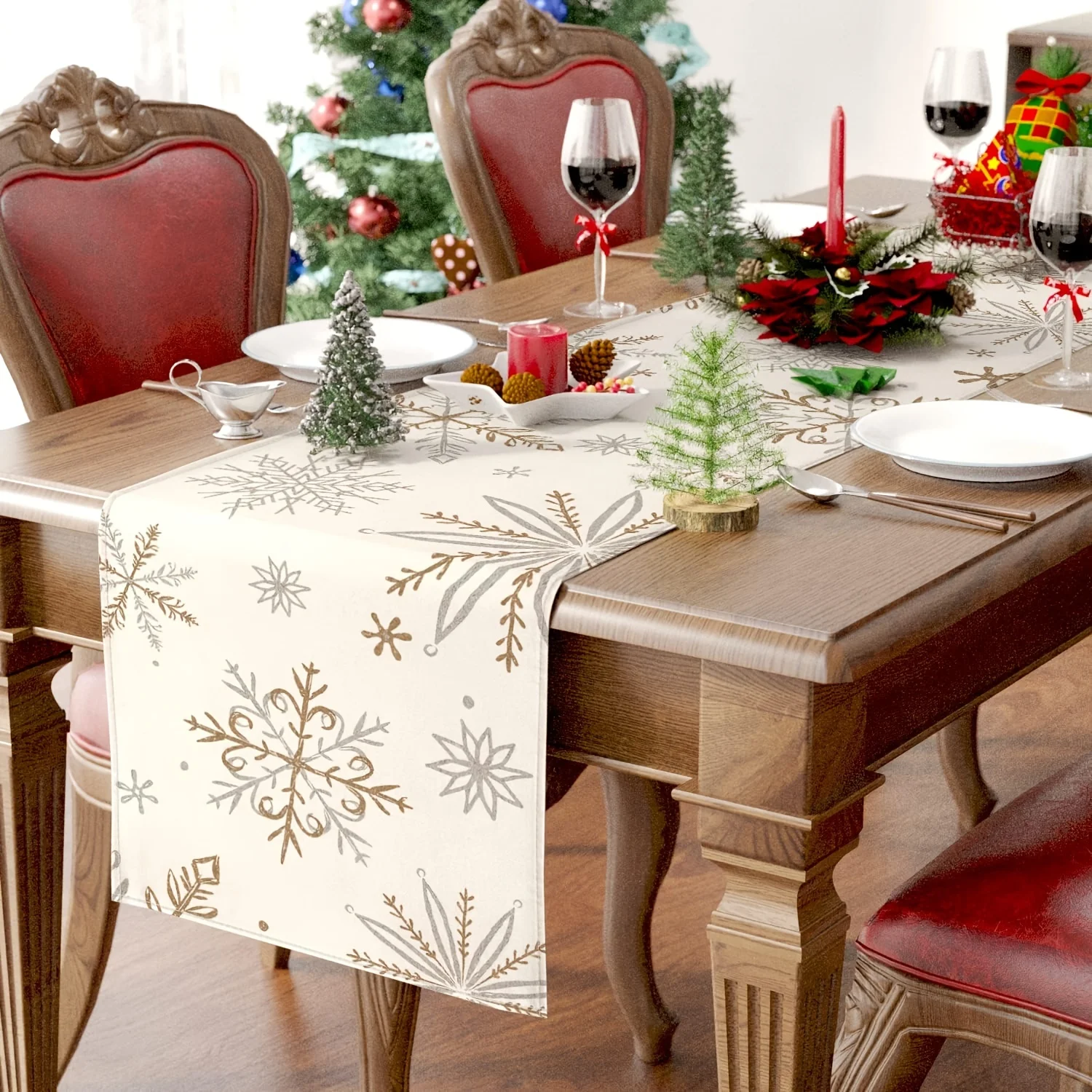 قطعة واحدة من علم الطاولة البسيط البلاتيني المتباين هندسي متعدد الحجم لتزيين المهرجانات الداخلية والخارجية #3