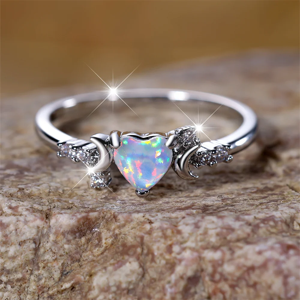 White Fire Opal Heart - Image 4