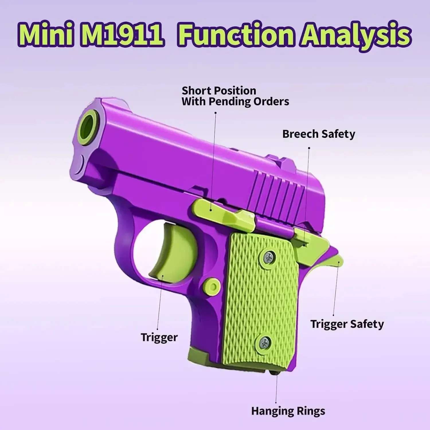 Children's Toy Gun Model 3D Mini 1911 Gravity Printed Children's Toy Adult Stress Relief Toy Stress Relief Christmas Gift