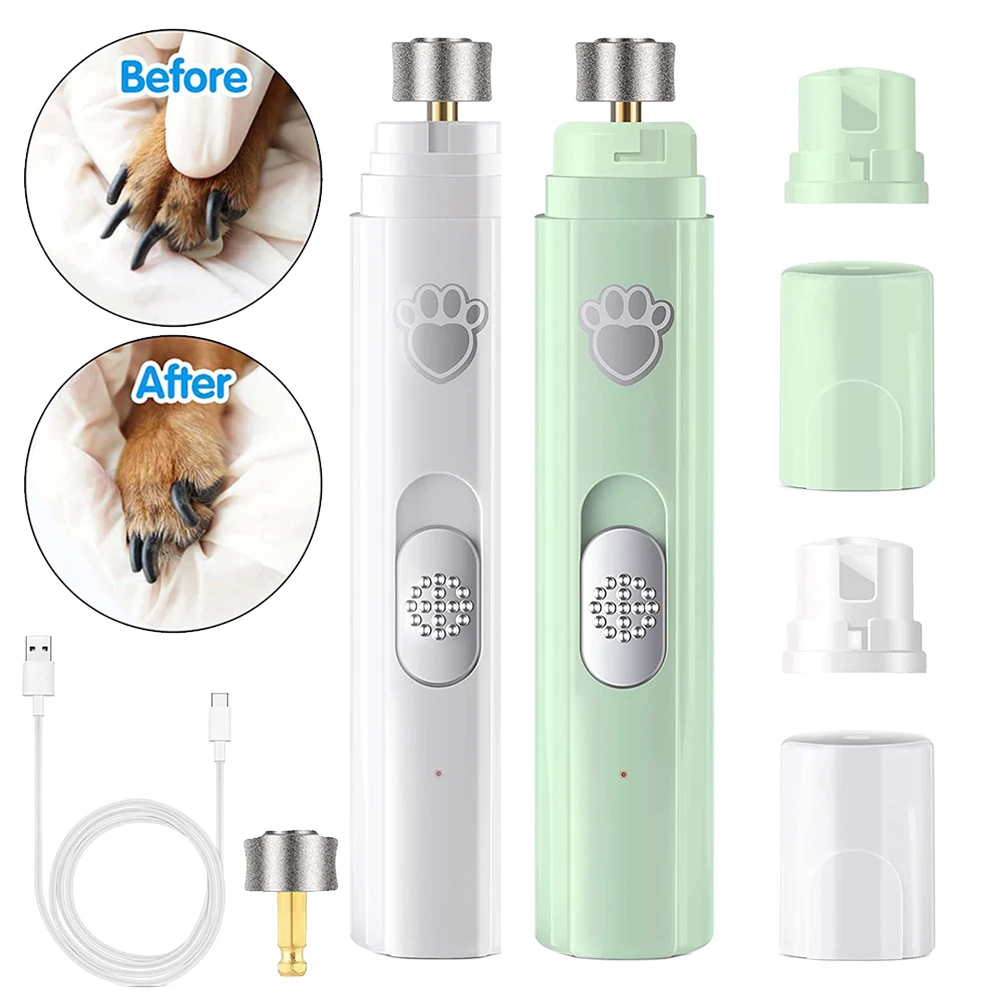 Tagliaunghie elettrico per cani tagliaunghie per animali domestici tagliaunghie per animali domestici ricaricabile USB indolore con ruota lucidatrice per animali di piccola/grande taglia