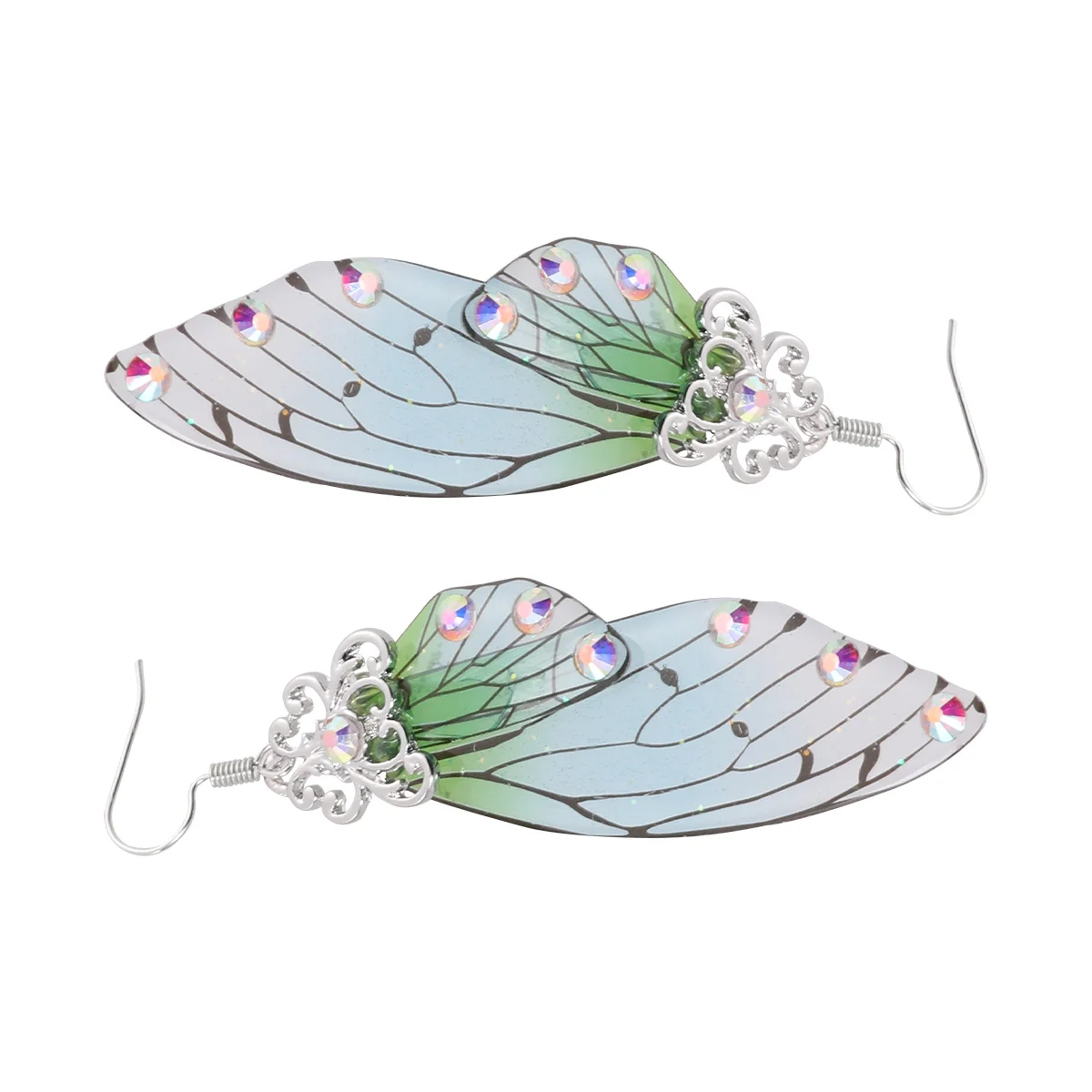 

1Pair Butterfly Wings Earrings Fashion Imitation Wings Design Retro Chic Hoop Eardrops for Ladies Personality Animal Style