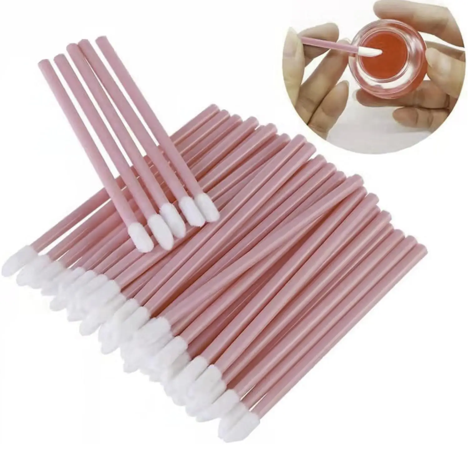 50PCS Lip Applicators Disposable, Lips Wands Lip Brush Applicator Lipstick Brush Lip Gloss Applicator Mascara Brush Makeup Too