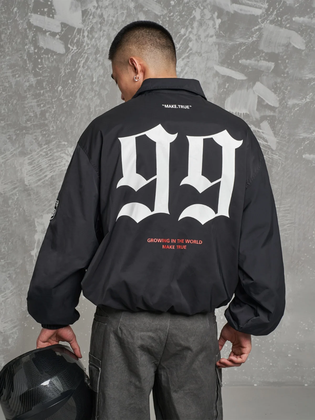 

MT99 Spring Autumn New Embroidered Jaet Motorcycle Sle Outdoor Casual Loose Sports Windbreaker Trendy Label Patch