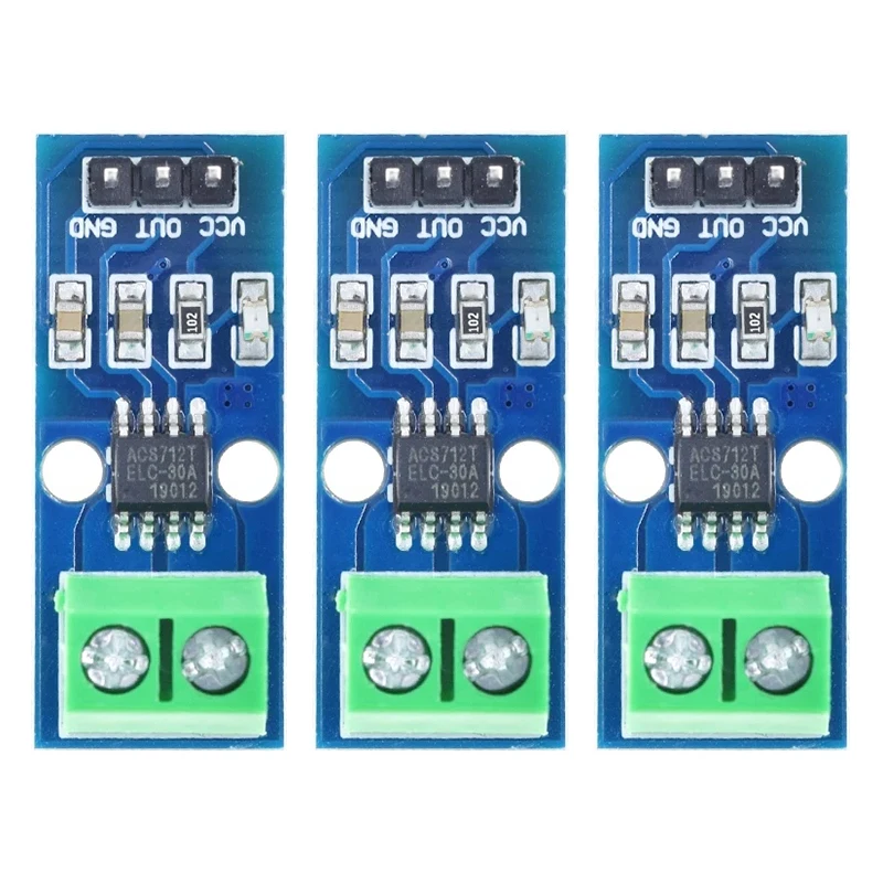 TZT 1/3PCS  Hot Sale ACS712 5A 20A 30A  Range Hall Current Sensor Module ACS712 Module For Arduino 5A 20A 30A