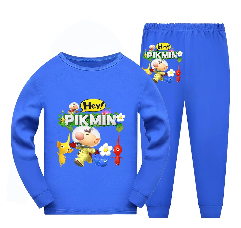 أطقم بيجامات للأولاد من Pikmin Wiki بدلة بيجامات قطنية للفتيات بأكمام طويلة للربيع ملابس أطفال ملابس نوم للأطفال من سن 2 إلى 16 سنة
