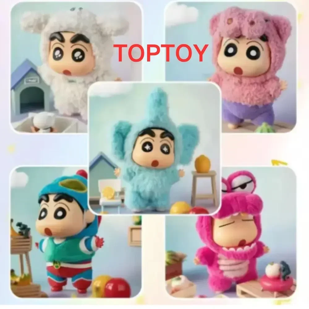 @@@TOPTOY Crayon Shin-Chan Play Party Series Blind Box Vinyl Doll Mystery Box Anime Figure Room Decoration Collection Kids Gifts