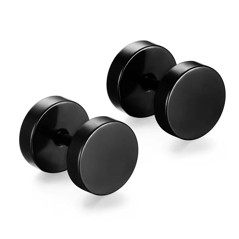 Black Punk Stainless Steel Hoop Earrings