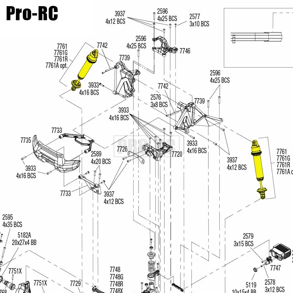 Ammortizzatore per ammortizzatori a olio in metallo 2 pezzi 7761 Set per parte auto RC 1:5 1/5 Traxxas X-Maxx X Maxx 77076-4 77086-4 6S 8S